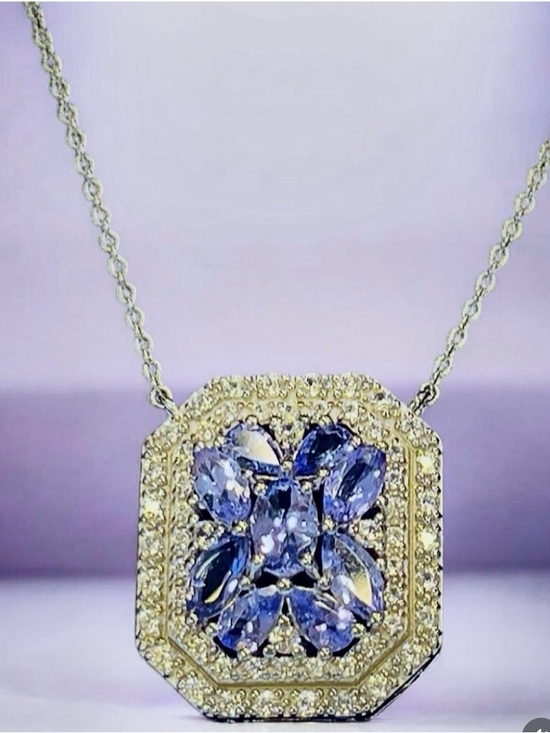 Jewelry - TANZANITE Marquis/Pear/Oval Pendant Necklace Sterling Silver 925 Stamped NWT